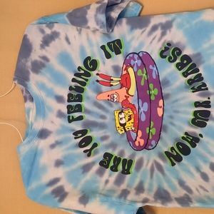 Spongebob Are You Feeling It Now Tie Dye Nickelodeon Funny T-Shirt Size Medium